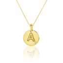 Εικόνα της Μενταγιόν Alphabet μονόγραμμα ''A'' από χρυσό 18Κ με διαμάντι μπριγιάν