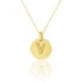 Μενταγιόν Alphabet μονόγραμμα ''V'' από χρυσό 18Κ με διαμάντι μπριγιάν