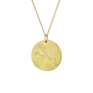 Μενταγιόν Constellation Ταύρος από χρυσό 9Κ με διαμάντια μπριγιάν 