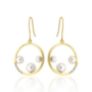 Σκουλαρίκια Pearls από χρυσό 18Κ με freshwater pearls και διαμάντια μπριγιάν