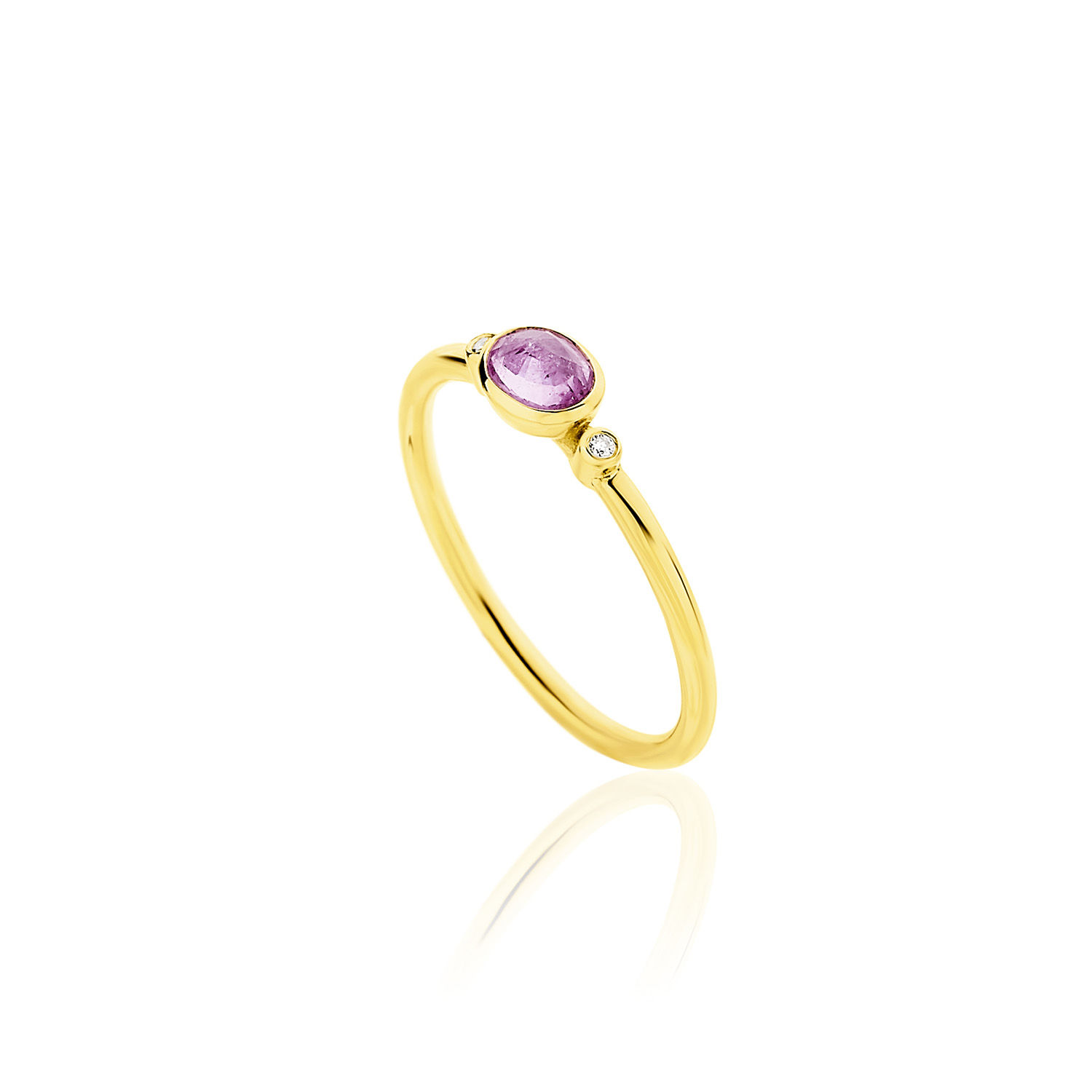 Δαχτυλίδι Gems από χρυσό 18Κ με ροζ ζαφείρι και διαμάντια μπριγιάν
