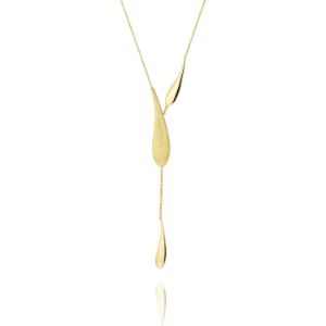 Κολιέ Aurum από χρυσό 18Κ με polished και ματ στοιχεία (γραβάτα)