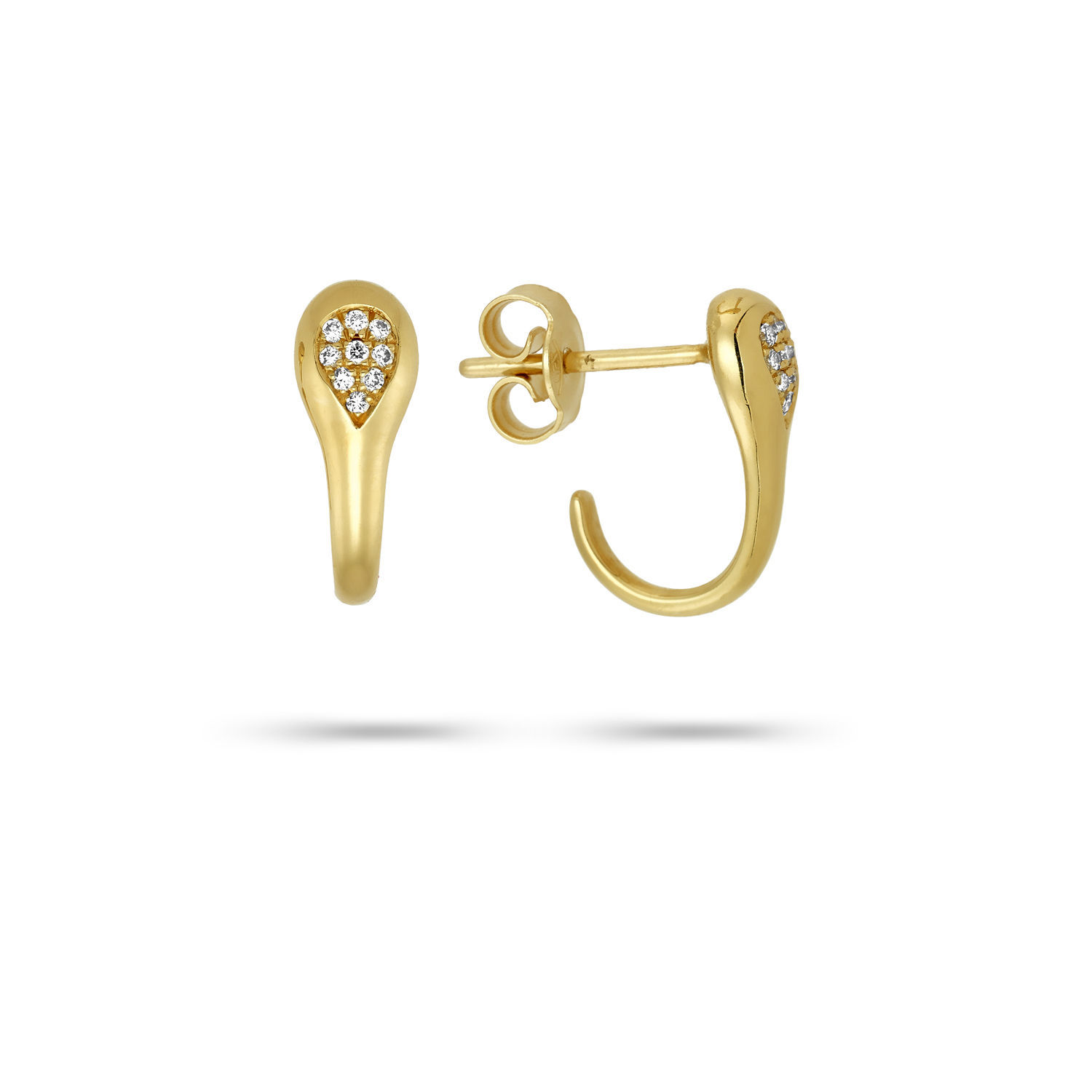 Σκουλαρίκια Mamba από χρυσό 18K με διαμάντια μπριγιάν 