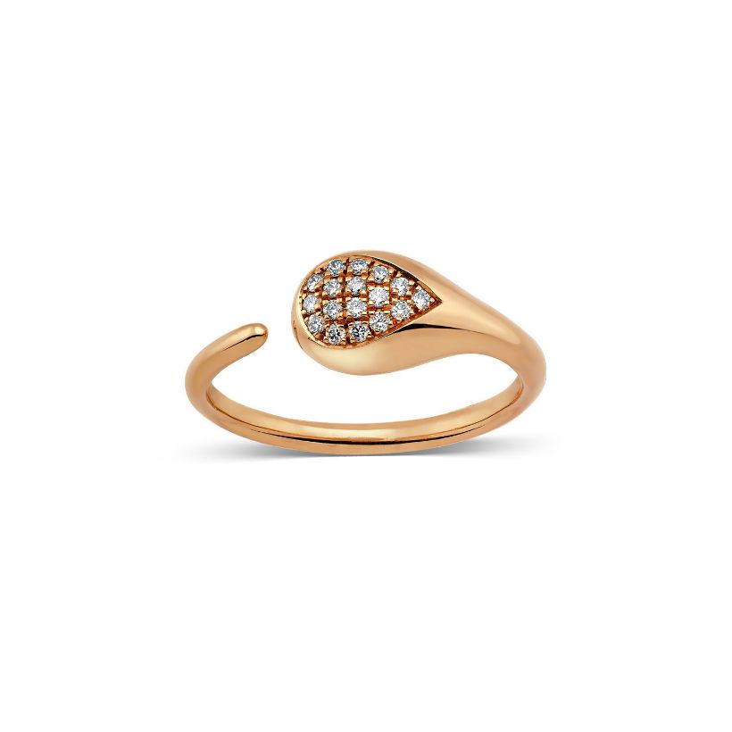 Δαχτυλίδι Mamba από ροζ χρυσό 18K με διαμάντια μπριγιάν