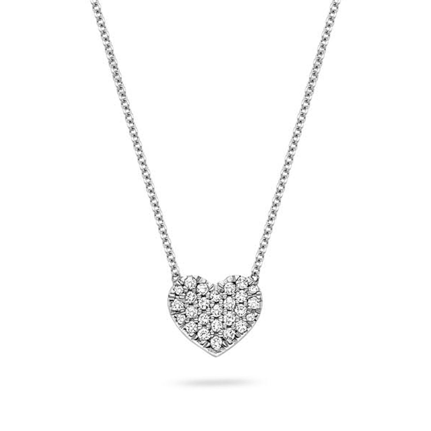 Μενταγιόν LiLaLove  Kαρδιά από λευκό χρυσό 18K με διαμάντια μπριγιάν