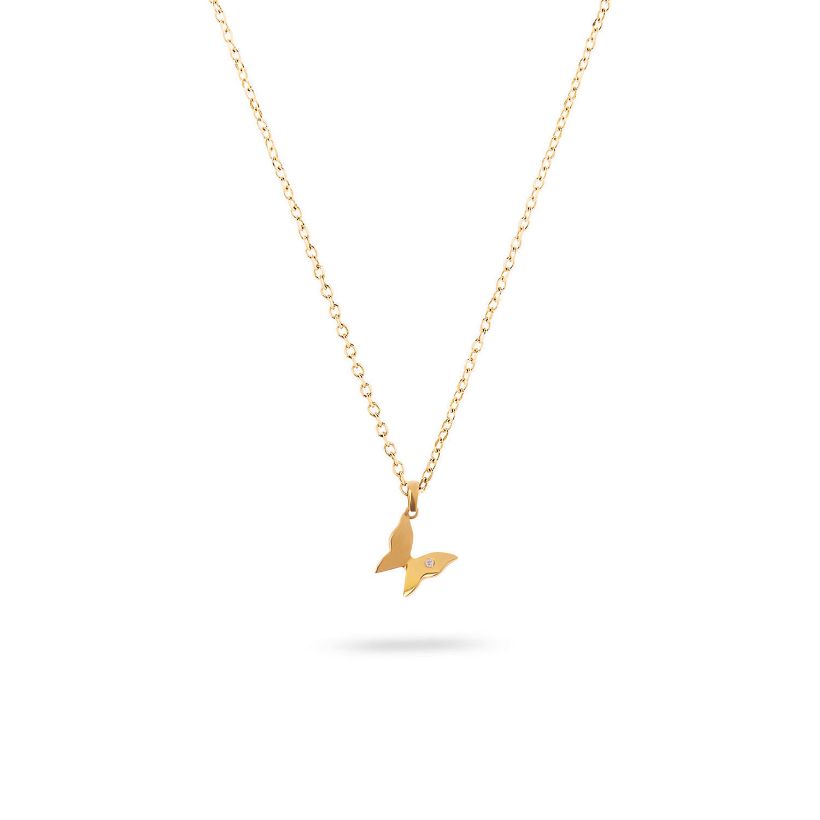 Κολιέ Symbols Πεταλούδα από χρυσό 18K με διαμάντι μπριγιάν