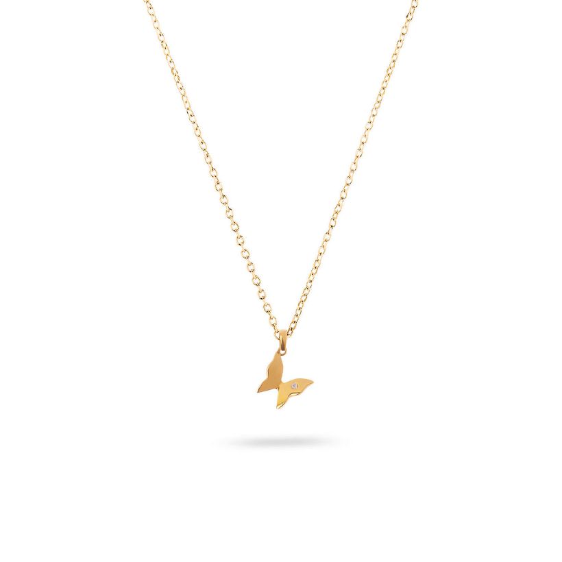 Κολιέ Symbols Πεταλούδα από χρυσό 18K με διαμάντι μπριγιάν