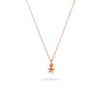 Μενταγιόν Symbols Aγοράκι από ροζ χρυσό 18K με μπλε ζαφείρι