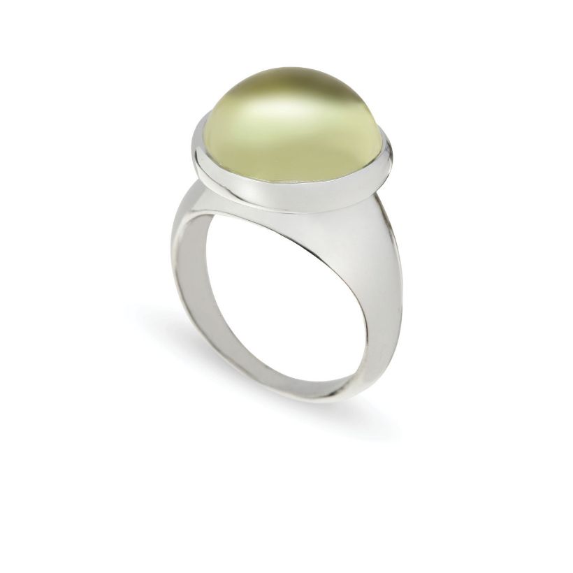 Δαχτυλίδι Chevalier από επιροδιωμένο ασήμι 925° με lemon quartz