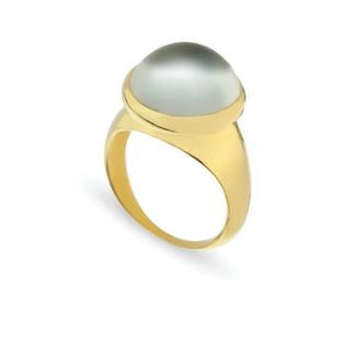 Δαχτυλίδι Chevalier από επιχρυσωμένο ασήμι 925° με πρασιολίτη