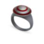 Δαχτυλίδι Chevalier από μαύρο επιροδιωμένο ασήμι 925° με κόκκινο σμάλτο