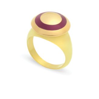 Δαχτυλίδι Chevalier από επιχρυσωμένο ασήμι 925° με μωβ σμάλτο