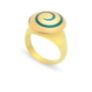 Δαχτυλίδι Chevalier από επιχρυσωμένο ασήμι 925° με πράσινο σμάλτο