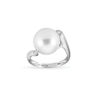 Δαχτυλίδι Pearls από λευκό χρυσό 18K με freshwater pearl και διαμάντια μπριγιάν 