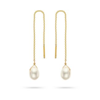 Σκουλαρίκια Mini Drops από χρυσό 18K με freshwater pearl