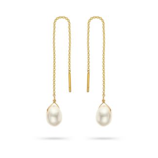 Σκουλαρίκια Mini Drops από χρυσό 18K με freshwater pearl