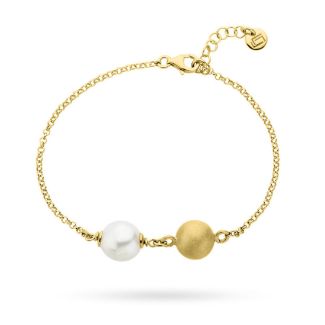 Βραχιόλι Roma από επιχρυσωμένο ασήμι 925° με freshwater pearl