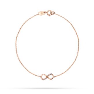 Βραχιόλι Symbols Άπειρο από ροζ χρυσό 18K με διαμάντια μπριγιάν