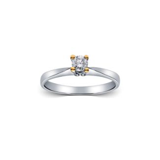 Μονόπετρο δαχτυλίδι από λευκό χρυσό 18K με διαμάντι μπριγιάν