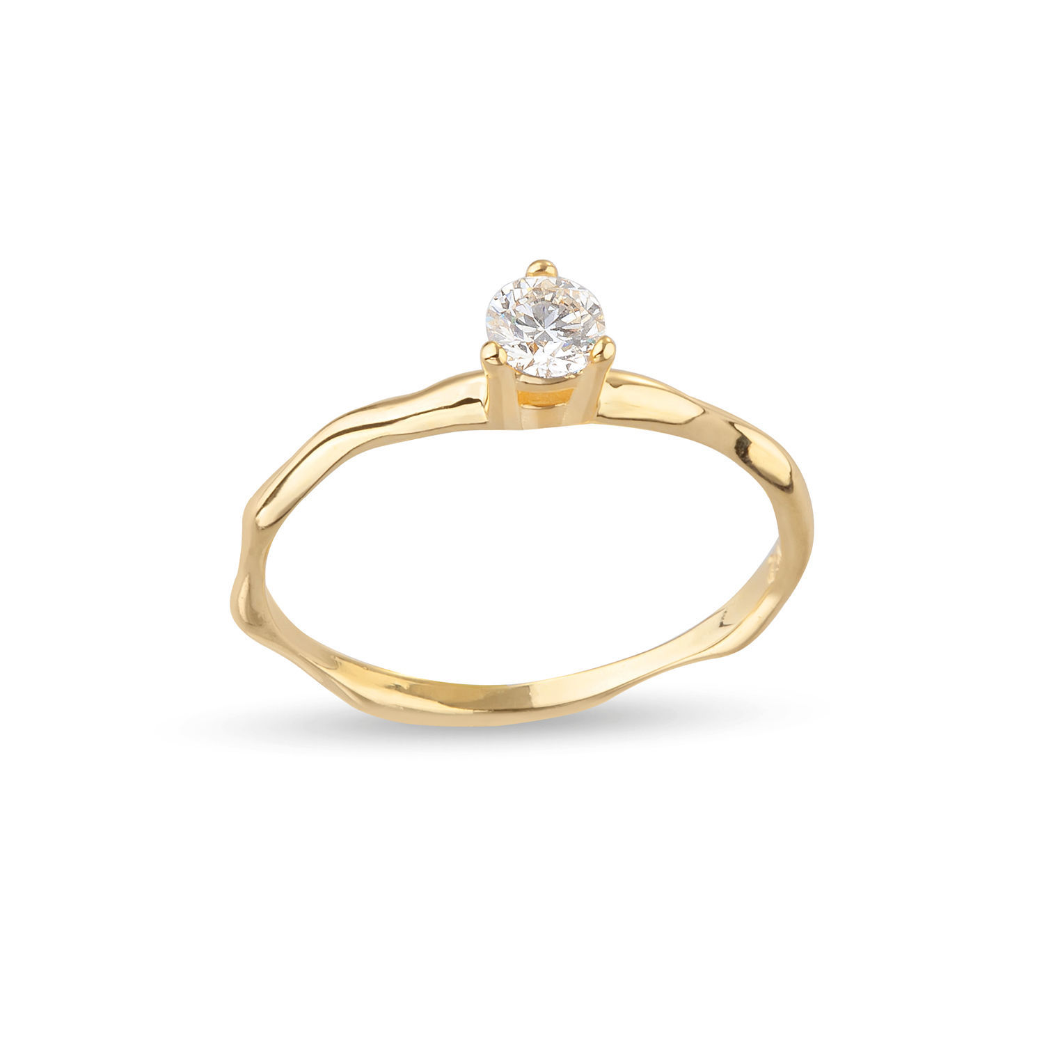 Δαχτυλίδι Mini Rocks από χρυσό 18Κ με στρογγυλό διαμάντι μπριγιάν 0.22ct