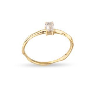 Δαχτυλίδι Mini Rocks από χρυσό 18Κ με διαμάντι emerald 0.24ct