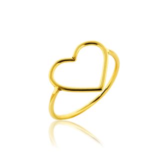 Δαχτυλίδι καρδία από επιχρυσωμένο ασήμι 925°