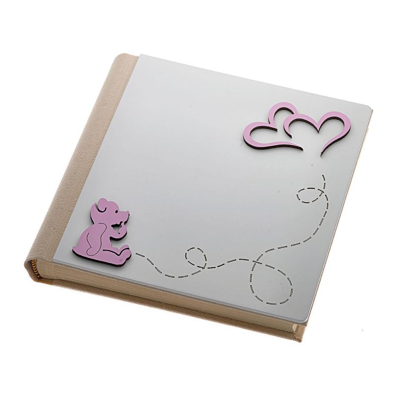 Παιδικό άλμπουμ με ξύλινα ροζ σχέδια