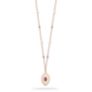 Κολιέ Swing από ροζ επιχρυσωμένο ασήμι 925° με αμέθυστο, freshwater pearls και λευκό σμάλτο