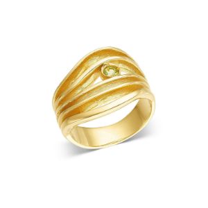 Δαχτυλίδι από επιχρυσωμένο ασήμι 925° με περίδοτο