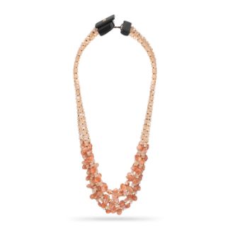 Κολιέ Rio από πορτοκαλί moonstone και sunstone με ασήμι 925°