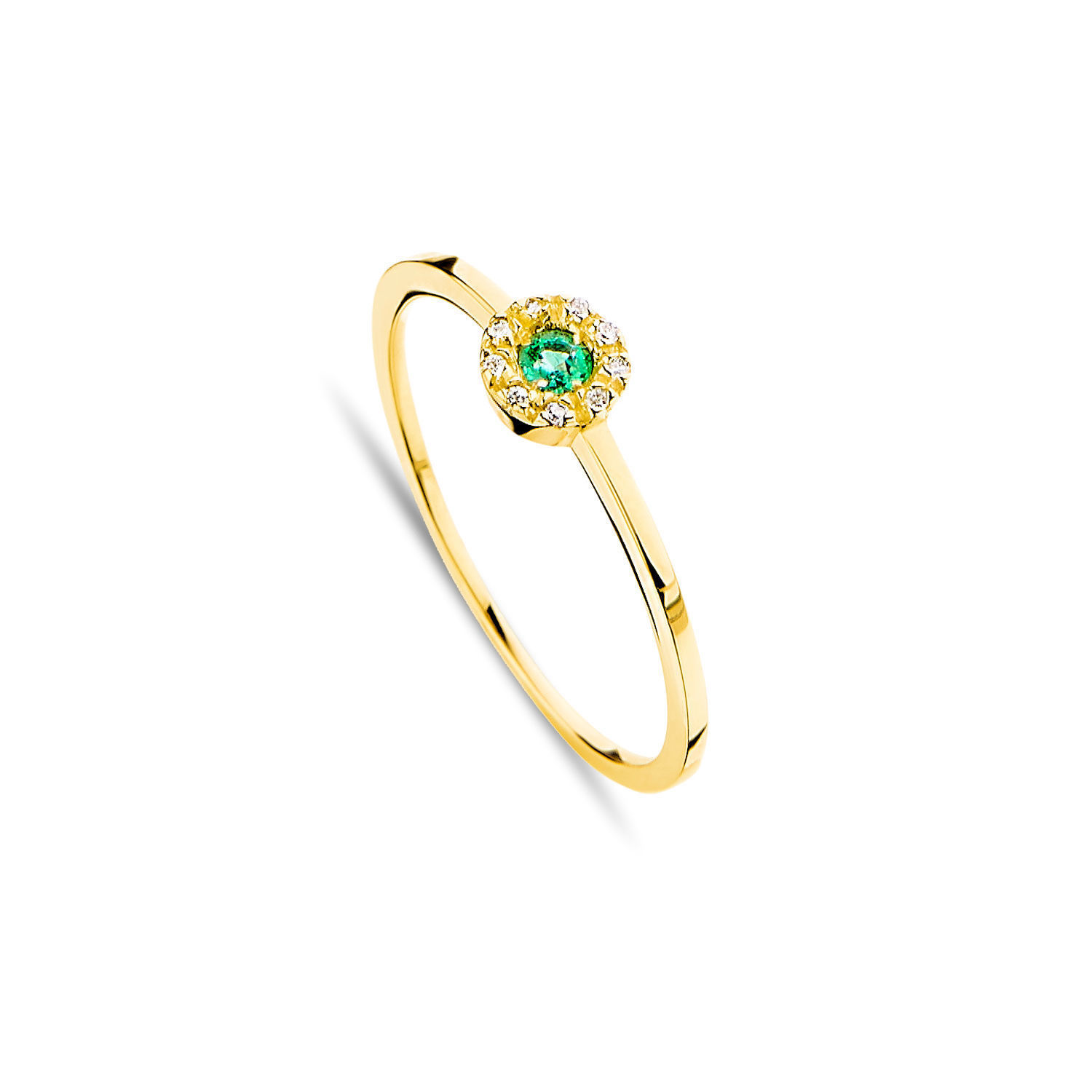 Δαχτυλίδι Gems από χρυσό 18K με σμαράγδι και διαμάντια μπριγιάν