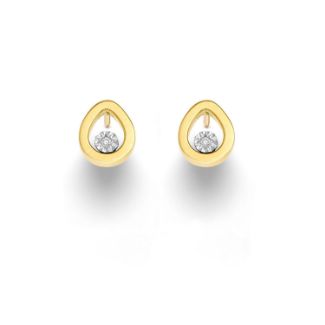 Σκουλαρίκια Diamonds από χρυσό και λευκό χρυσό 18K με διαμάντι μπριγιάν 