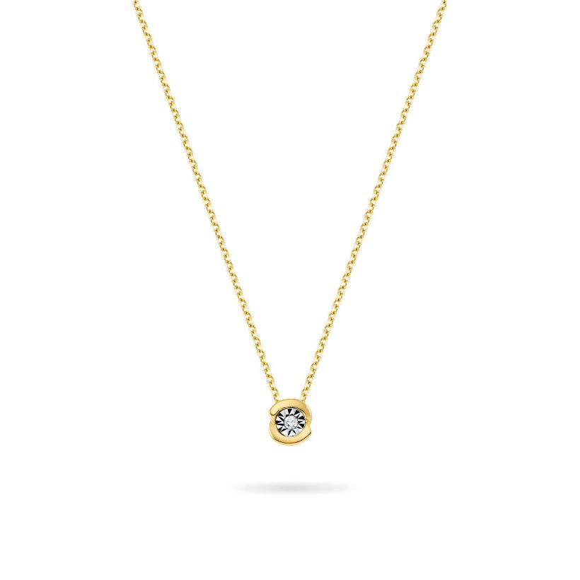 Κολιέ Diamonds από χρυσό 18K με διαμάντι μπριγιάν
