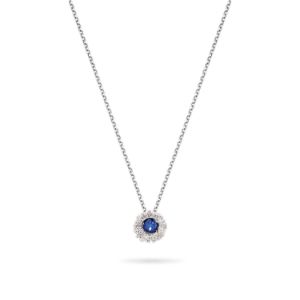 Κολιέ Gems από λευκό χρυσό 18K με ζαφείρι και διαμάντια μπριγιάν