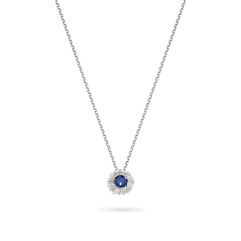 Κολιέ Gems από λευκό χρυσό 18K με ζαφείρι και διαμάντια μπριγιάν