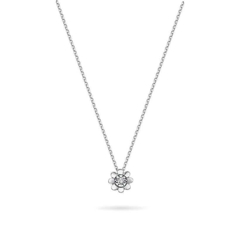 Κολιέ Diamonds από λευκό χρυσό 18K με διαμάντι μπριγιάν