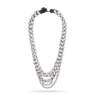 Κολιέ Rio από freshwater pearls και μοβ ζιργκόν με ασήμι 925°