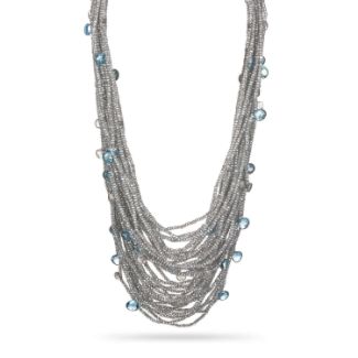 Κολιέ Rio από λαμπραντορίτη και london blue topaz με ασήμι 925°