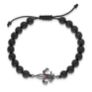 Βραχιόλι unisex Fleur de Lys από μαύρο επιροδιωμένο ασήμι 925° με ζιργκόν και μαύρο όνυχα