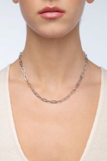 Κολιέ αλυσίδα Skin από επιροδιωμένο ασήμι 925°