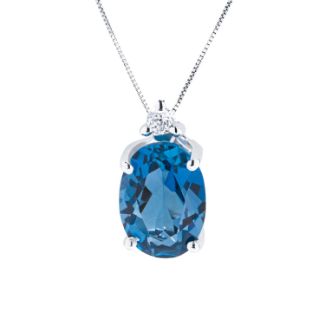 Κολιέ Gems από λευκό χρυσό 18K με London blue topaz και διαμάντι μπριγιάν