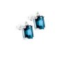 Σκουλαρίκια Gems από λευκό χρυσό 18K με London blue topaz και διαμάντι μπριγιάν