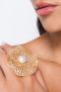 Δαχτυλίδι Artisanal από επιχρυσωμένο ασήμι 925°  με freshwater pearl