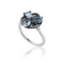 Δαχτυλίδι Secret Garden από λευκό χρυσό 18K με sky blue topaz και διαμάντια μπριγιάν