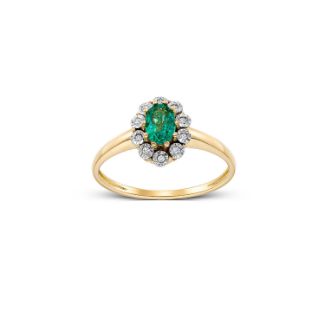 Δαχτυλίδι Gems από χρυσό 18K με σμαράγδι και διαμάντια μπριγιάν