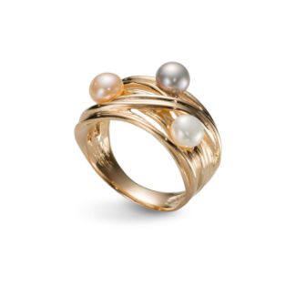 Δαχτυλίδι Terra από επιχρυσωμένο ασήμι 925° με freshwater pearls
