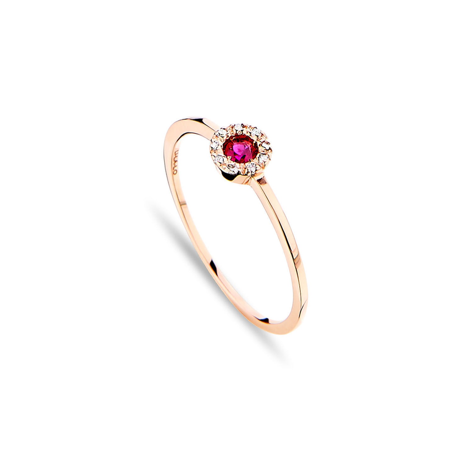 Δαχτυλίδι Gems από ροζ χρυσό 18K με ρουμπίνι και διαμάντια μπριγιάν