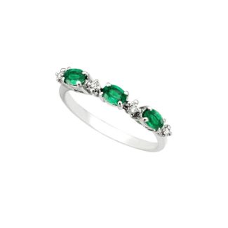 Δαχτυλίδι Gems από λευκό χρυσό 18K με σμαράγδια και διαμάντια μπριγιάν