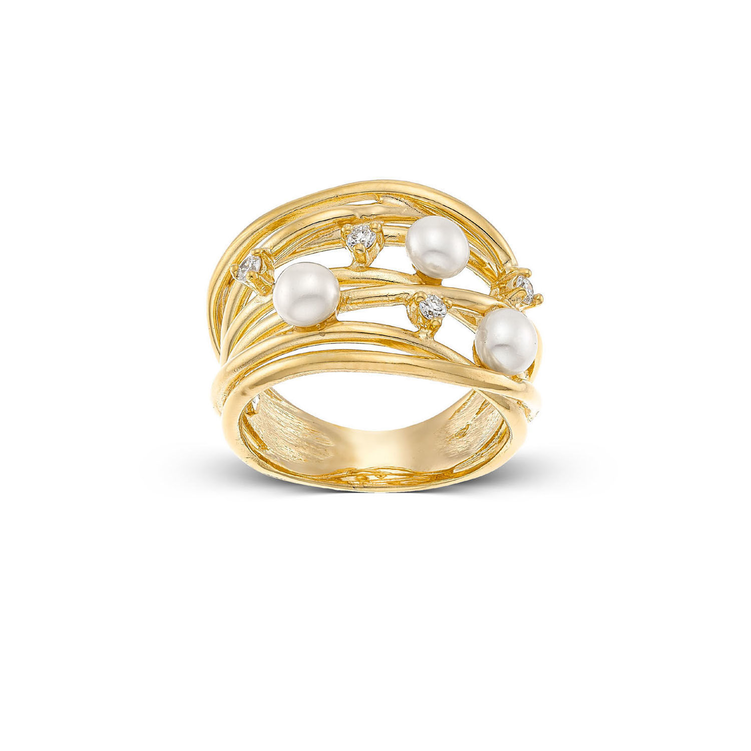 Δαχτυλίδι Pearls από χρυσό 18K με freshwater pearls