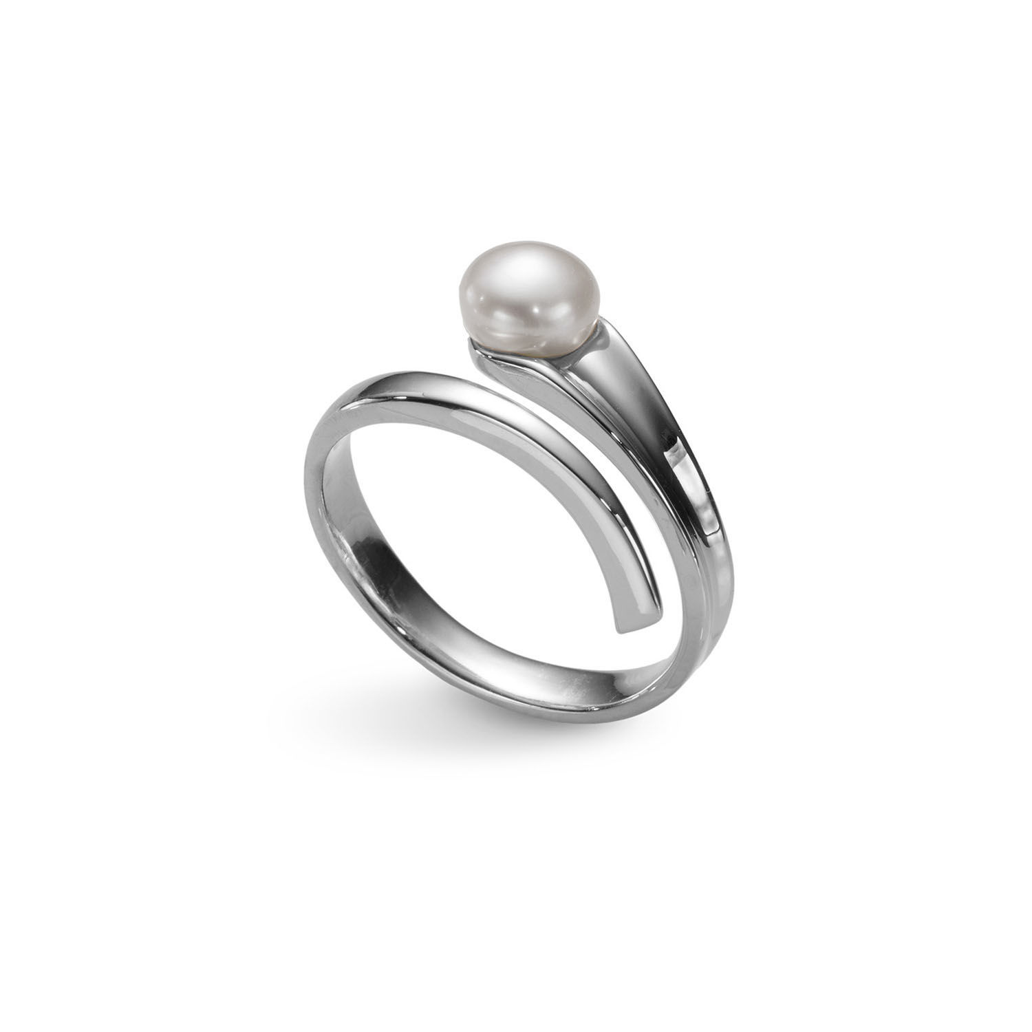 Δαχτυλίδι Terra από επιροδιωμένο ασήμι 925° με freshwater pearl
